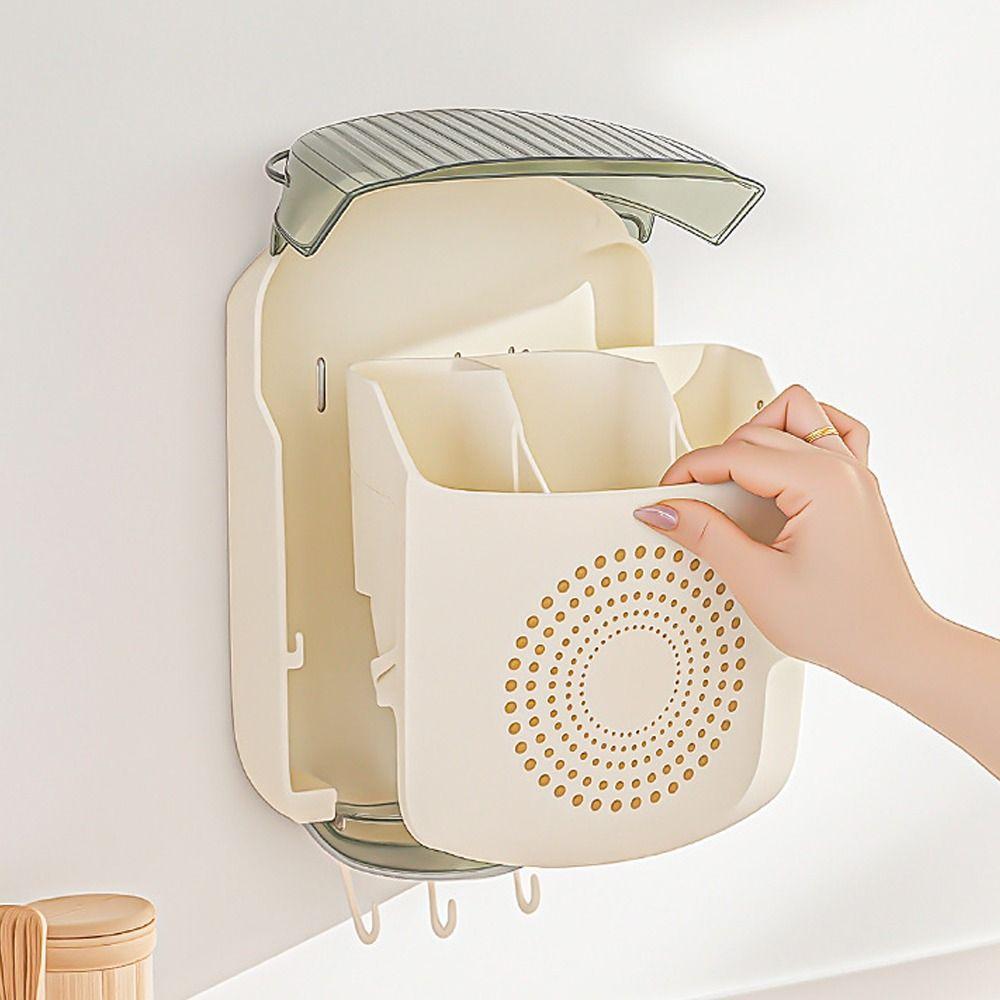 with Lid Wall-Mounted Chopstick Holder Dustproof Cutlery Storage Box  Kitchen Supplies