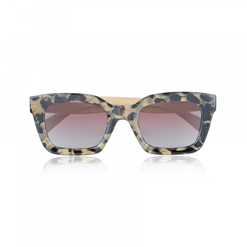 Earth Wood Antalya Polarized Sunglasses Zebra Grey