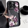 Purple Flower Phone Case For iPhone 17 Air Case iPhone 11 12 13 14 15 16 17 Pro Max 16E 7 8 15 Plus SE2 Shockproof Flower Cover