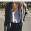 Spring 2025 High-End Women's Gray Knitted Cardigan - Versatile Short Sweater