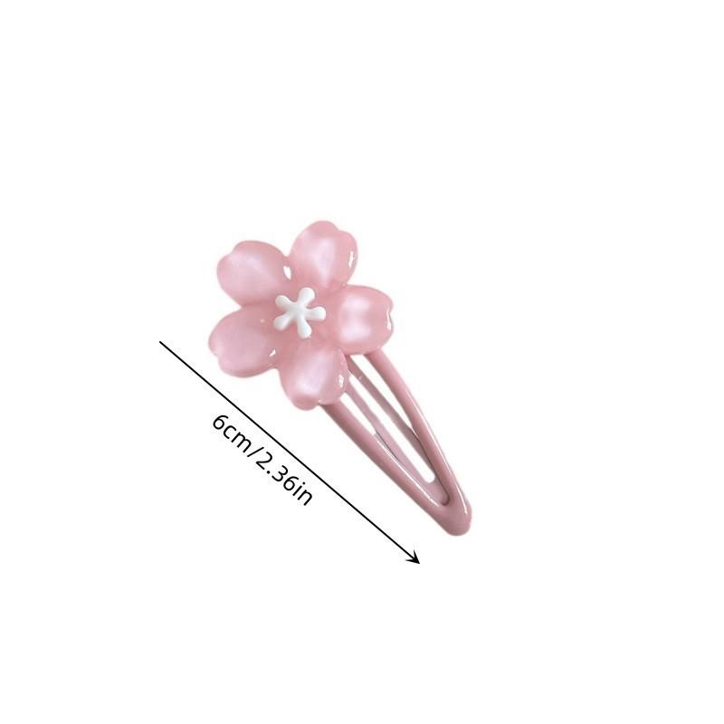 Sweet Jelly Cherry Blossom Hair Clip Headwear Cute Girls BB Clip Y2K Side Bangs Clip Hair Accessories Flowers Hairpins