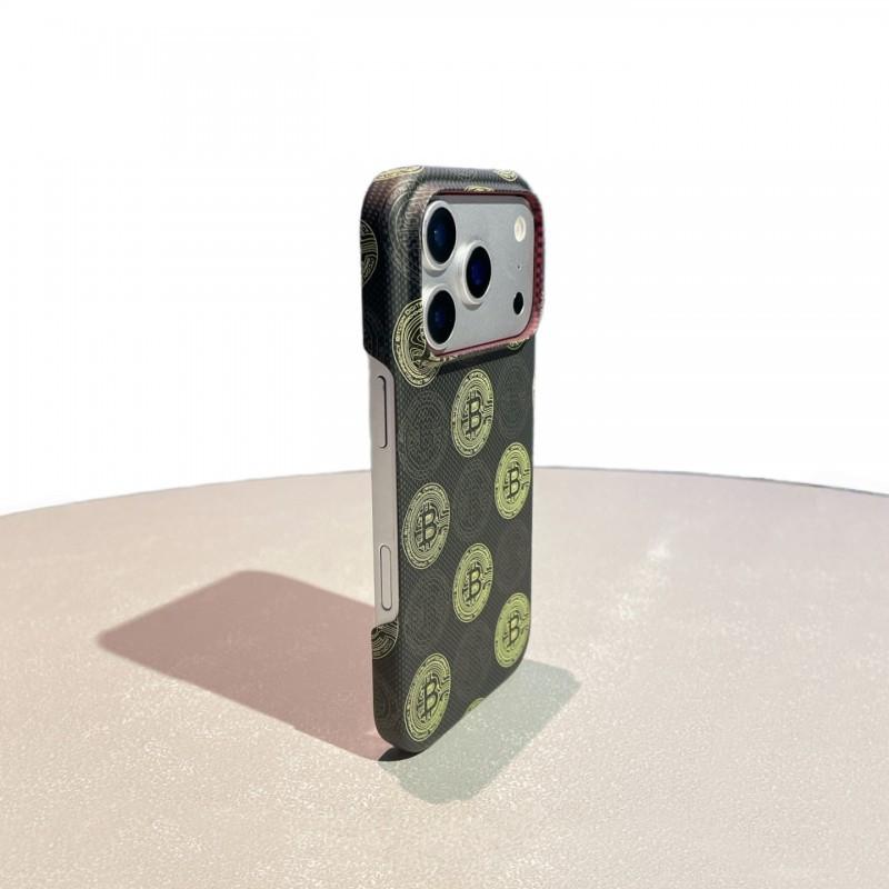 

Half Pack Kevlar Suitable IPhone 17 PROMAX Bitcoin Skin Feel Phone Case Apple 16 Anti Drop Lightweight 15 iPhone 15 PROMAX