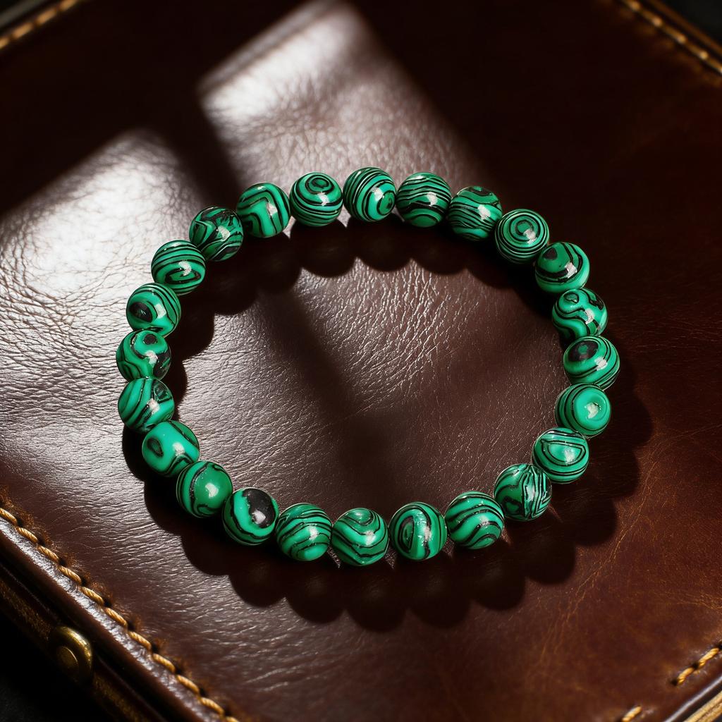 Malachite Beads Bracelet Natural Stone 6 8 10mm Reiki Healing Crystal Charmed Bracelet Vitality Protection Festival Jewelry Gift