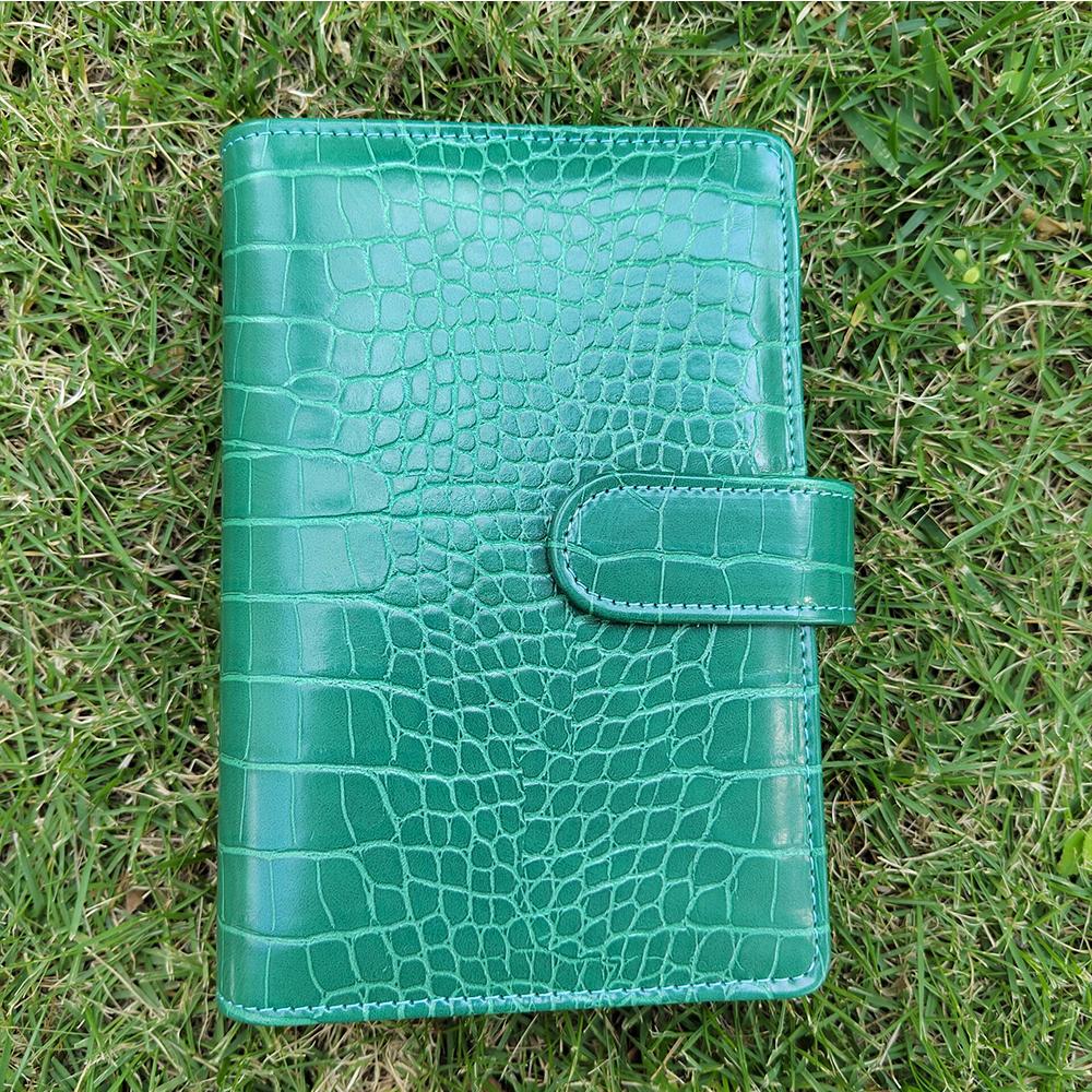 Custom A6 Crocodile PU Leather Budget Binder Notebook Budget Binder Journal Notebook with 6 Rings (as the picture,A6)