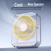 USB Rechargeable Circulating Fan with Light for Home, Office, Dorm, and Outdoor Camping