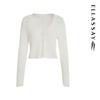 ELLASSAY Women's 2025 Early Spring Cotton-Blend Slim-Fit V-Neck Knit Top