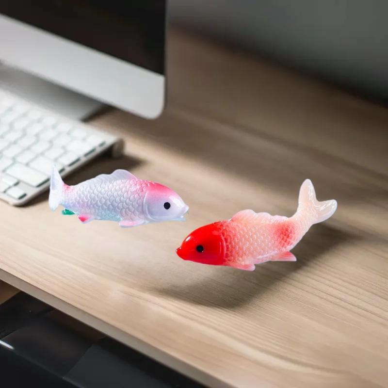 [J] 10Pcs DIY Decorative Goldfish Figurines Home Decor Dollhouse Miniature Model Fish Carp Simulation Animals For Kids Toys