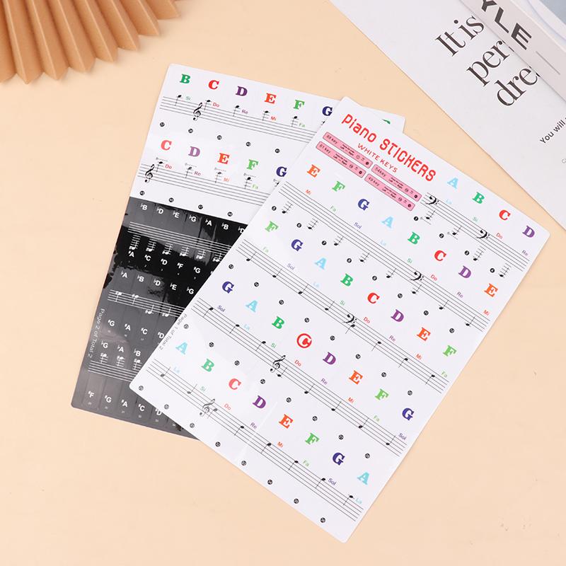 1Pc Piano Keyboard Stickers For 37 49 54 61 88 White And Black Keys Music Electronic Piano Keyboard Note Stickers