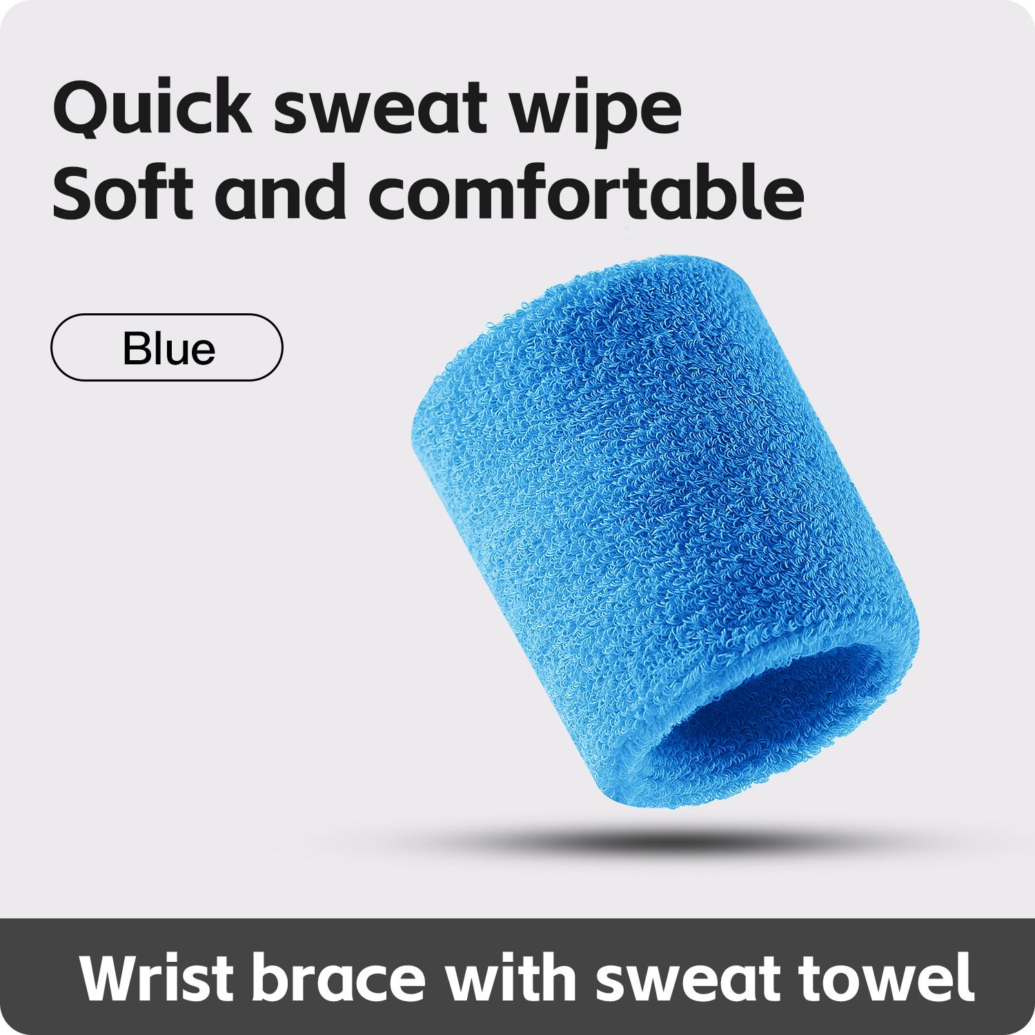 1/2PCS Fitness Wristband, Tennis/Basketball/Volleyball Wrist Support, Sports Protector Sweatband, Gym Wrist Guard AB135-BU-1PC