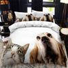 Set Copripiumino Pastore Tedesco Set King/Queen Size Cane di Razza Animale Set Biancheria da Letto Bambini Cane Carino Cucciolo Copripiumino