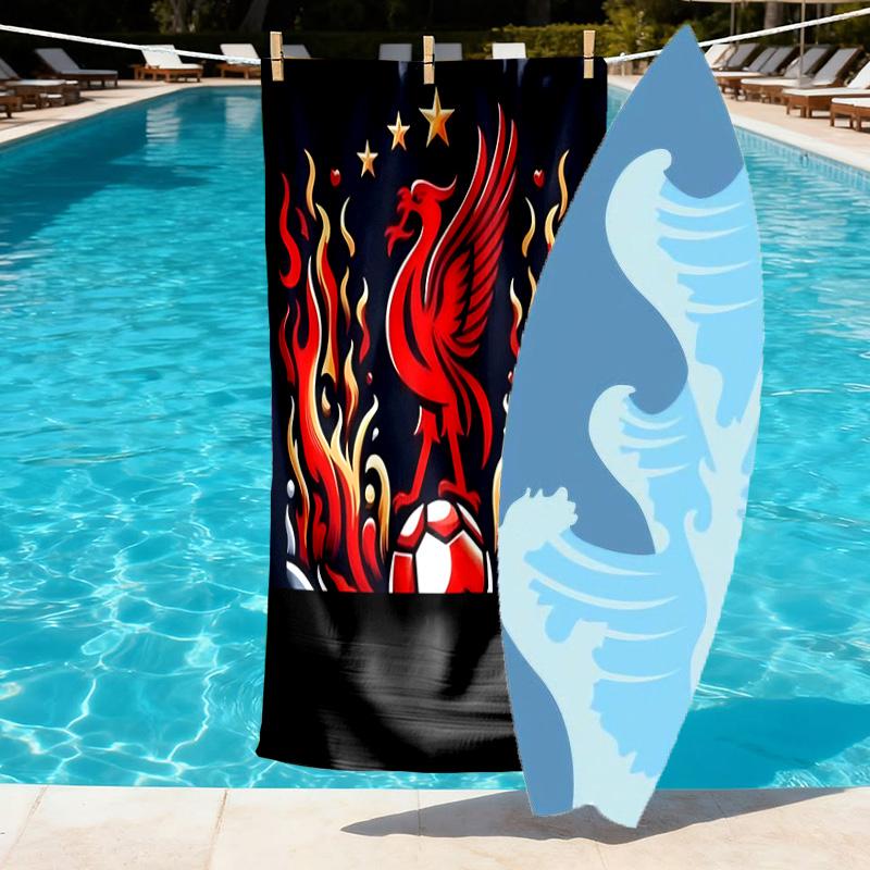 Football club.C Print Beach Towel Design, Soft, Lightweight. for Home Bathroom, Spa, Pool, Yoga, Surfing, Camping, Gift for Family, Friend