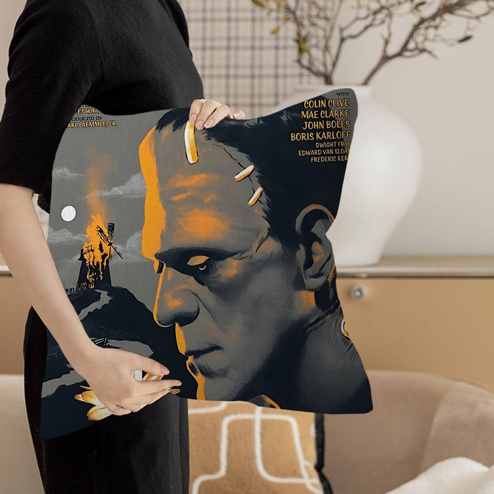 Vintage Frankenstein Monsters Movie Pillowcase Toon Gift Cushion Cover Bedroom Home Sofa Chair Seat Decor Pillow Case