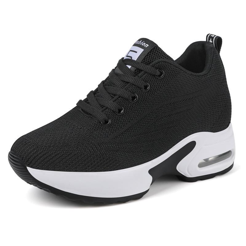 

Новые сетчатые дышащие невидимые кроссовки на платформе для увеличения роста, женская одинарная обувь, белые 42