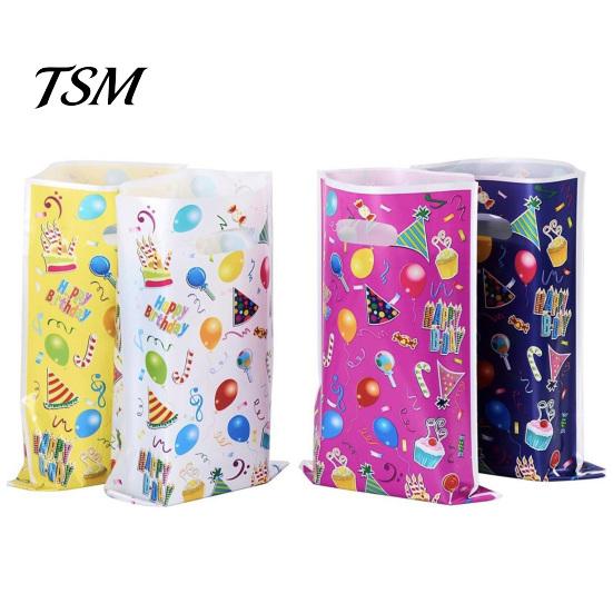 Sacchetti da Festa Senza BPA 50 Pezzi Caramelle Dolcetti con Manico Grande Capacità Colori Vivaci Disegni Cartoni Animati Regalo di Compleanno Giocattoli Gadget