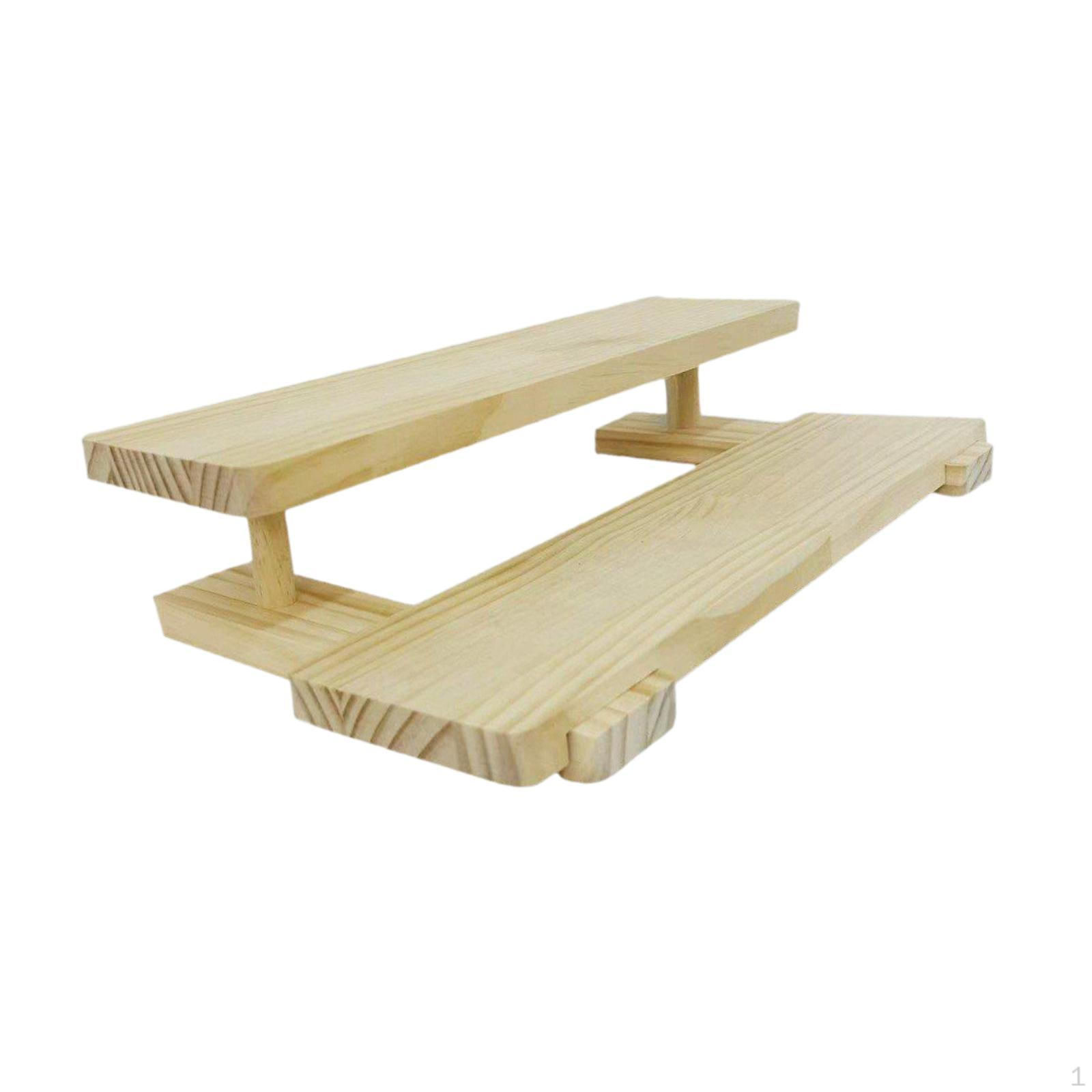 

Деревянная стойка для показа на балконе ванной комнаты, подставка для растений, многоуровневый органайзер для ювелирных изделий, стойка для статуэток, кукол wood and 2 layer