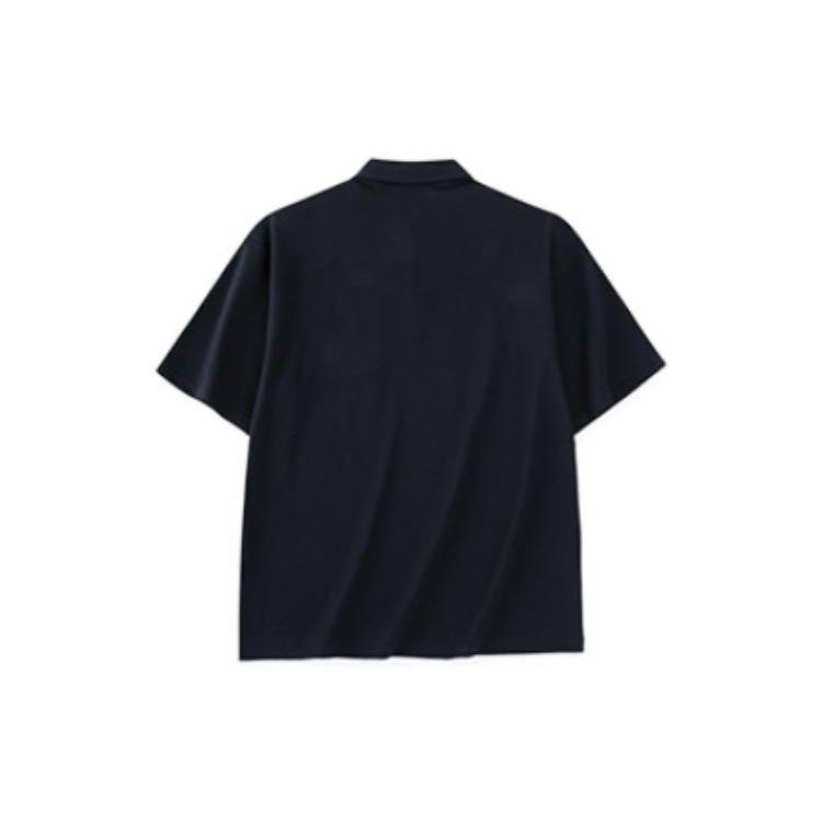 Anta Lifestyle Series Solid Color Logo Pullover Short Sleeve Polo Shirt Men Polo Shirts Black 152328136-4