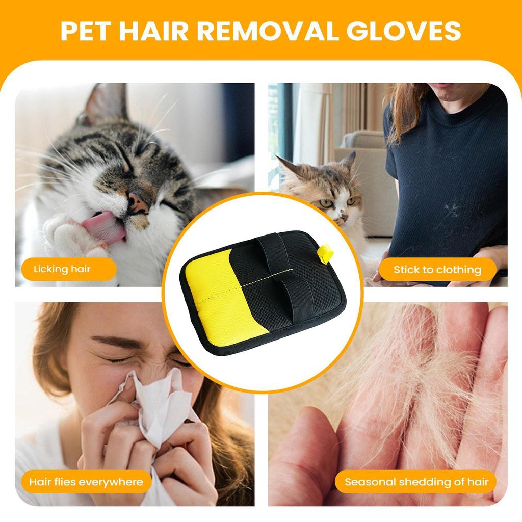 Pet Hair Removal Glove Reusable Pet Shedding Tool Electrostatic Detangling Gloves For Dog For Couch Sofa Seat Cushion Carpet