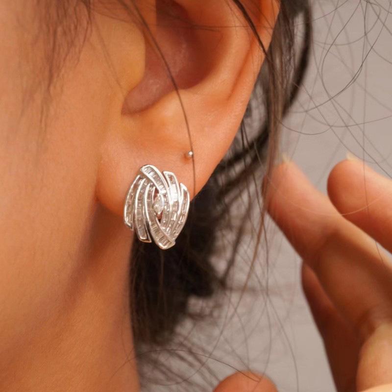 Fashion Personalized Women'S Stud Earrings T-Square Temperament Generous Commuter Earrings, Earrings