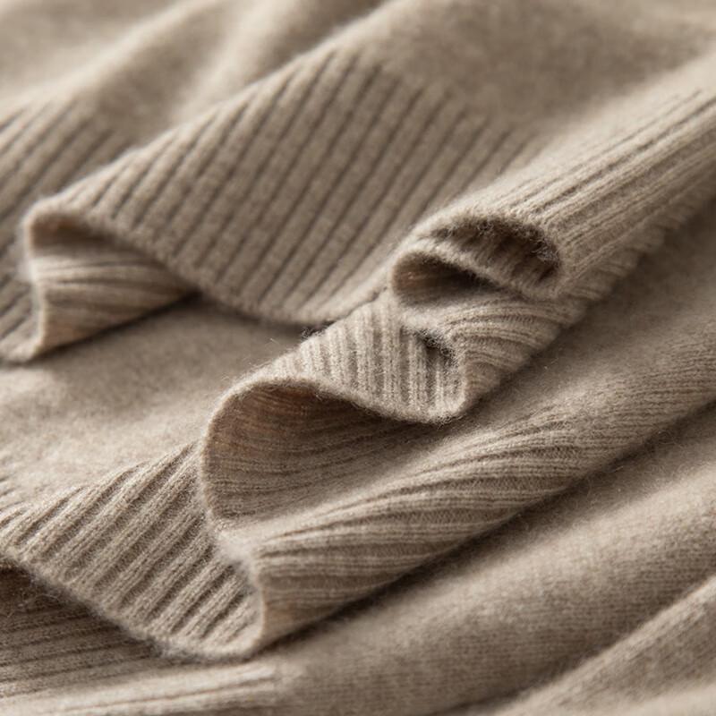 Fanzhen Men's Polo Neck Cashmere Blend Sweater