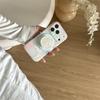 Kawaii Pastel Patchwork Floral Plaid Magnetic Phone Case With Glitter Pop Socket For iPhone 14 15 16 17 Pro Max INS Cute Shockpr