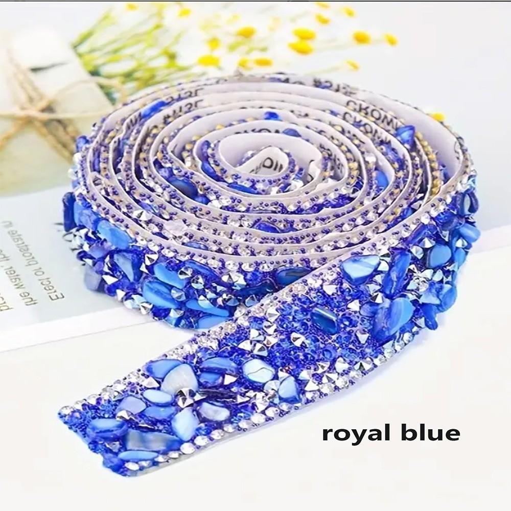 Self Adhesive Rhinestone Strip Colorful Resin Material Crushed Rhinestone Trim Crushed Stone No Iron Needed