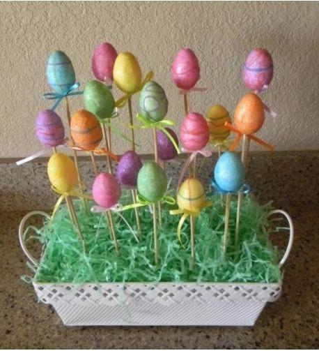 

Пасхальное Искусство Ремесло Украшения для Капота Охота за Яйцами 12 шт. Яйца 6 см Глиттер Hanging Eggs,6pcs