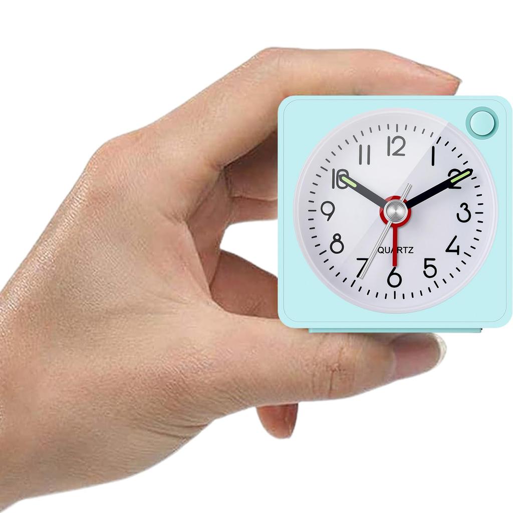 YouJabz Travel Analog Alarm Clock, Ultra-Compact Clock with Snooze and Light Function, Ultra-Quiet, No Tick-Tick Sound, Simple Design, Easy Setup