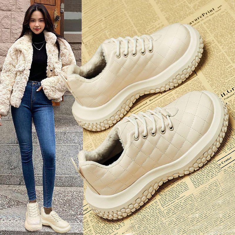 Nízké sněhule Dámské boty Zimní s fleecovou podšívkou Podzimní a zimní Nové Nazouvací Silné bavlněné boty Vodotěsné Protiskluzové Boty do sněhu