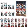 Decorative Acrylic Hanging Christmas Panda Advent Calendar, 24 Days Countdown Contains Tree Ornament Set Ornaments, Cute Decorations for Home