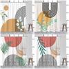 Mid Century Shower Curtains Watercolor Green Leaves Black Line Creative Geometric Modern Bathroom Curtain Polyester Decor