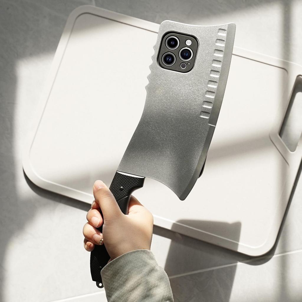 Creative Purple Kitchen Knife Design Soft Case for iPhone 17 Pro Max/16/15