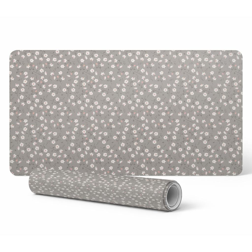 Vinyl Protective Mat with a Modern Retro Floral Pattern 90x45 Cm