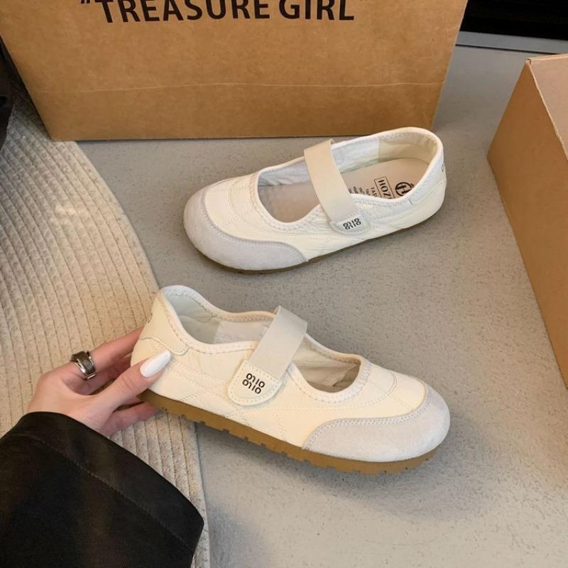 Candy Color Round Head Velcro Ballet Shoes Autumn Flat Casual Single Shoes Student Fashion Mary Jane Shoes