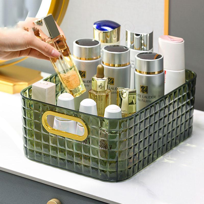 Transparent Storage Box Cosmetic Box Storage Container Plastic Storage Box Clear Drawer With Handle Stackable