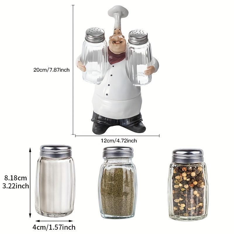 1pc of chef holding salt and pepper shaker resin figurine, suitable for kitchen dining room and Christmas party supplies