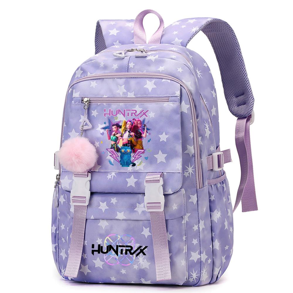 Cute Anime K-Pop Demon Hunters Printed Backpack for Teenager Student Girl Boy Bookbag Schoolbag Large Capacity Waterproof Travel Bag Gift Rucksak
