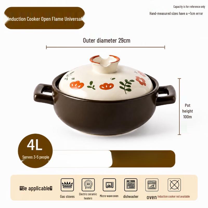 PuPan Ceramic Soup Pot for Induction Cooktops