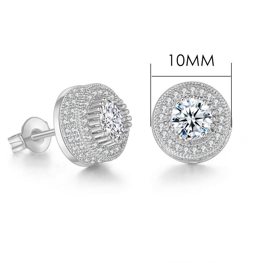 Iced Out Zirconia Stud Earrings For Men Hiphop Gold Color Plated Male Earing Fashion Punk Jewelry Gift Shiny Accessories OHE001