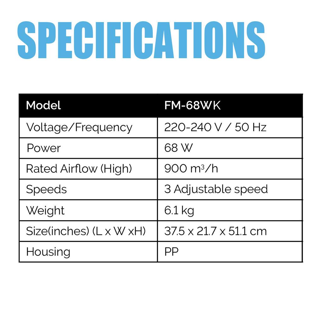 XPOWER FM-68WK Multi-purpose Oscillating Misting Fan with Built-In Water Pump and WT-45 Mobile Water Reservoir Wheels & Pump Air Circulators 45L Tank