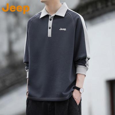 Men's Color Block Polo Sweatshirt