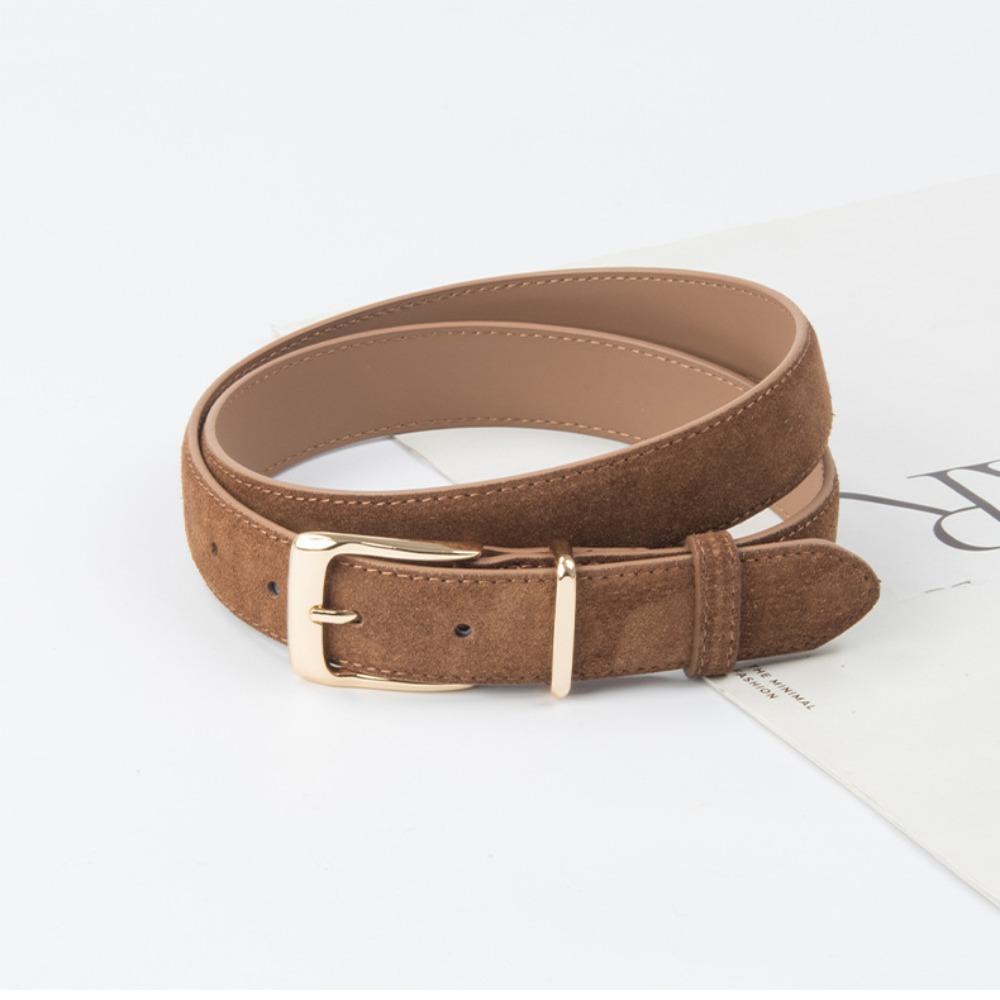 

Розкішний дизайн, пряжка, пояс, модні брючні ремені, жіночий замшевий шкіряний ремінь коричневий