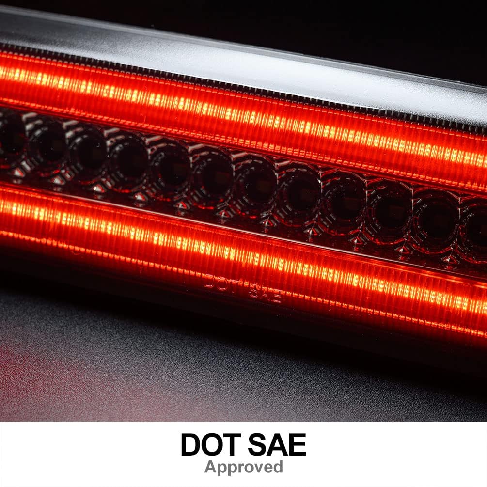 Tacoma LED 3rd High Mount Stop Lamp Lights for T0YOTA Tacoma 2016 2017 2018 2019 2020 SR SR5 TRD Pro Sport Smoked Lens Red/ White LED Third Brake