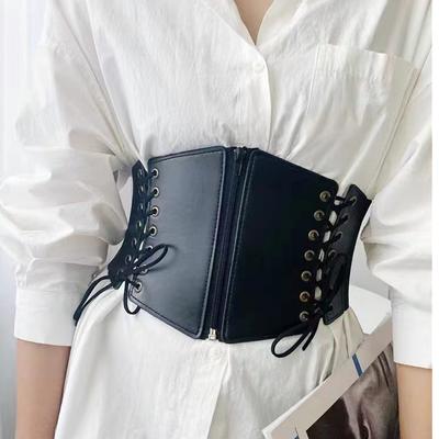 Wind Ladies Wide Belt Retro Elastic Elastic Waist Seal Dress Waist Decoration