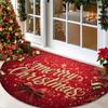 1Pcs Red Gold Bell Semi Circle Welcome Doormat Non-Slip for Outdoor Patio Porch Kitchen Bathroom Entryway Floor Mat