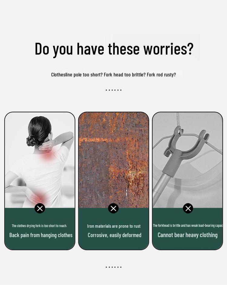 Extra Thick 304 Stainless Steel Retractable Clothes Drying Rod and Hanger for Household Use