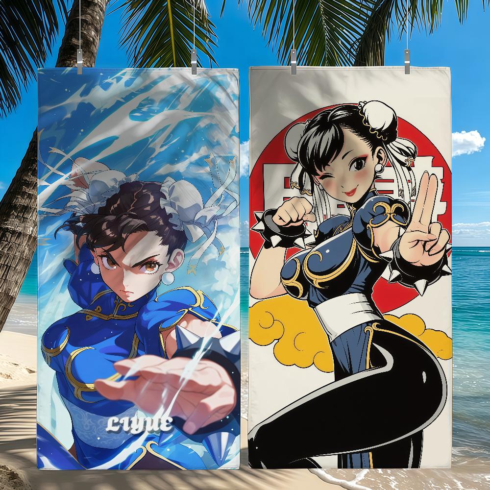 Classic Game S-Street F-Fighter-Chunli Towel Quick Drying Beach Towels Are Suitable For Swimming Pools Camping Yoga And The Gym