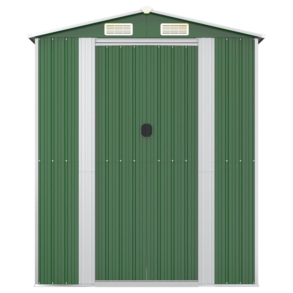 Vidaxl Garden Shed, Green, 192X440X223 Cm, Galvanized Steel