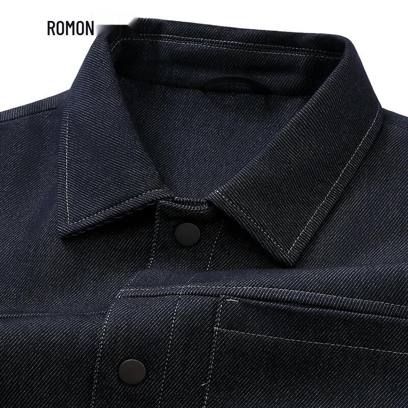 ROMON Men's Knit Denim Lapel Jacket