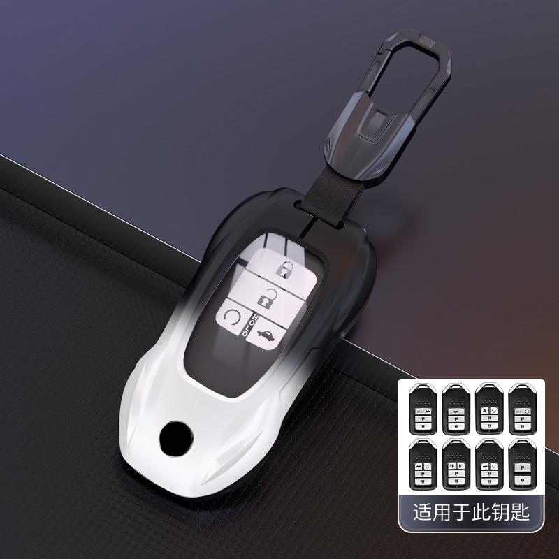 Metal Auto Smart Key Fob Case Cover Mount Housing Chain Remote Fit For Honda New Accord 11Th Gen Civic Odyssey Crv Zrv Xrv Hrv E:Ns1 Fit