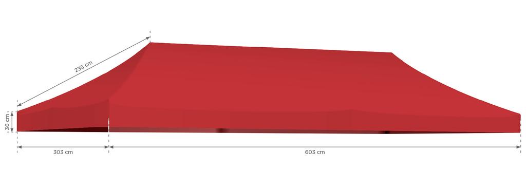 Toile pour structure de tente 3x6 - rouge